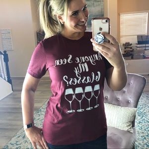 Tops - Restocked S-2XL Sassy funny wine lover graphic tee Tops - Restocked S-2XL Sassy funny wine lover graphic tee